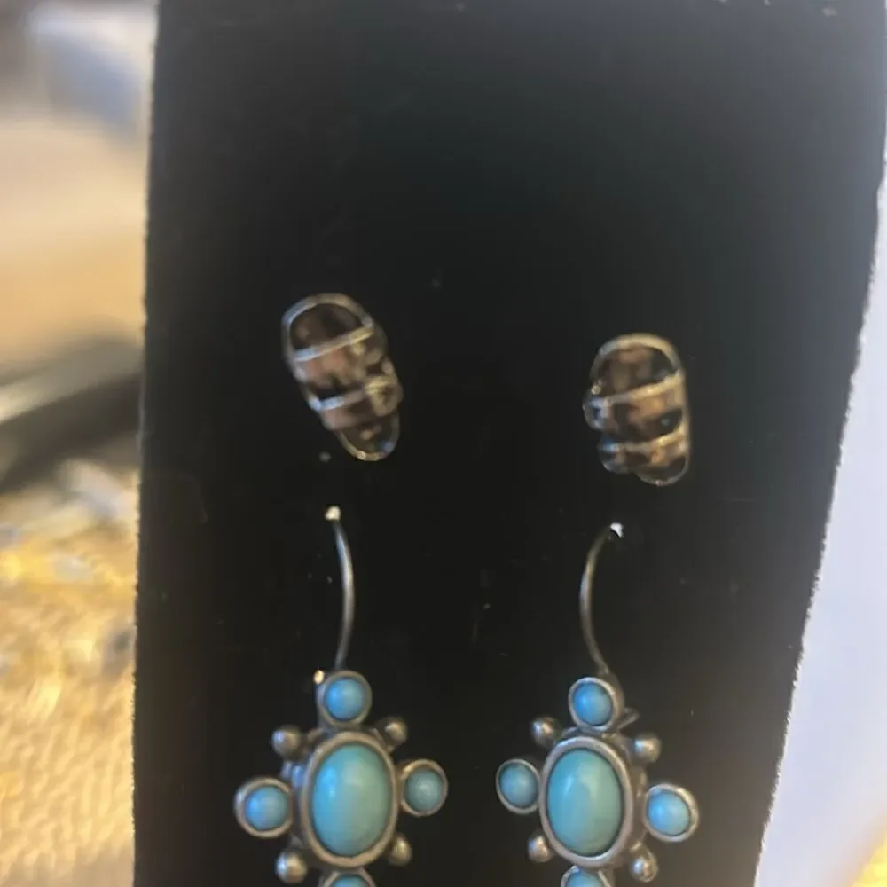 5 silver vintage earrings